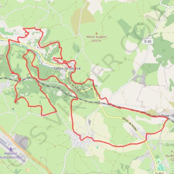 Itinéraire Trail Salles-la-Source, distance, dénivelé, altitude, carte, profil, trace GPS