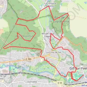 Itinéraire Du côté de Gif sur Yvette, distance, dénivelé, altitude, carte, profil, trace GPS