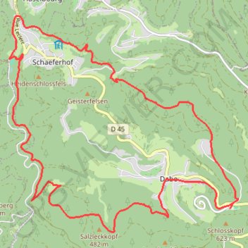 Itinéraire Circuit de la Zorn - Dabo, distance, dénivelé, altitude, carte, profil, trace GPS