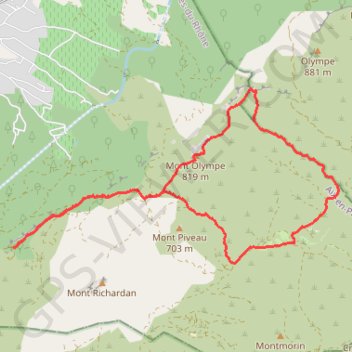 Itinéraire MONT OLYMPE, distance, dénivelé, altitude, carte, profil, trace GPS