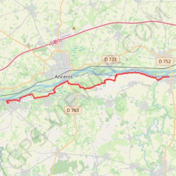 Itinéraire 2 Champtoceaux-St Florent Le Vieil: 24 km, distance, dénivelé, altitude, carte, profil, trace GPS