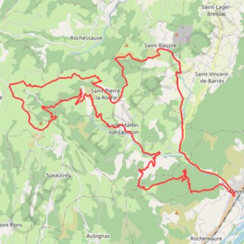 Itinéraire Vallée du Lavezon, distance, dénivelé, altitude, carte, profil, trace GPS