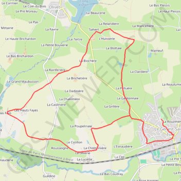 Itinéraire Circuit de la Lucette - Le Genest-Saint-Isle, distance, dénivelé, altitude, carte, profil, trace GPS