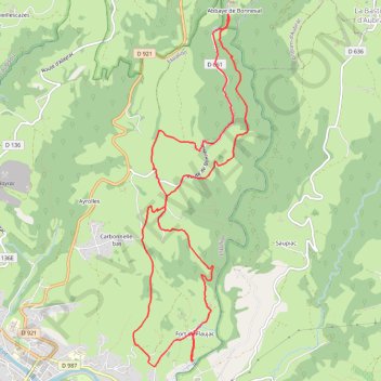 Itinéraire Flaujac - Abbaye de Bonneval, distance, dénivelé, altitude, carte, profil, trace GPS