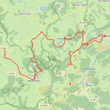 Itinéraire Médille - Le Moulinou, distance, dénivelé, altitude, carte, profil, trace GPS