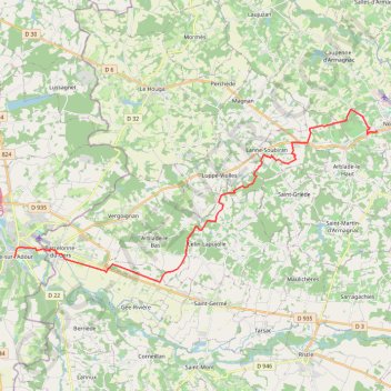 Itinéraire Nogaro - Aire-sur-Adour, distance, dénivelé, altitude, carte, profil, trace GPS