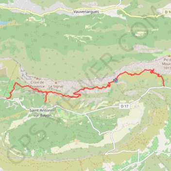 Itinéraire De l'Ermitage de Saint-Ser au Pont de l'Anchois par les Refuges de Bodino et Paul Cézanne, distance, dénivelé, altitude, carte, profil, trace GPS