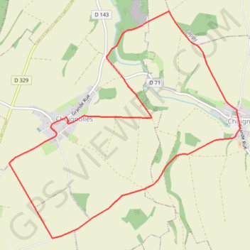 Itinéraire Circuit du Gros Canon - Chuignolles, distance, dénivelé, altitude, carte, profil, trace GPS