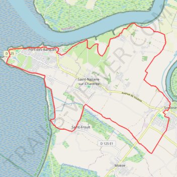 Itinéraire Parcours cyclable 14 : De la Charente à l’Atlantique - 28 km, distance, dénivelé, altitude, carte, profil, trace GPS