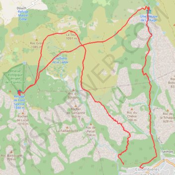 Itinéraire Colombières-sur-Orb-Caroux-Font_de_Salesse, distance, dénivelé, altitude, carte, profil, trace GPS