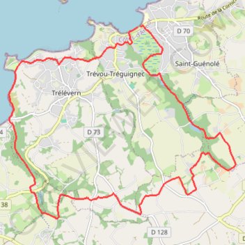 Itinéraire Au départ de Trestel (22 - Trévou-Tréguignec), distance, dénivelé, altitude, carte, profil, trace GPS