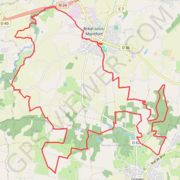 Itinéraire Breal-sous-Montfort, distance, dénivelé, altitude, carte, profil, trace GPS