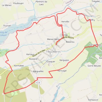 Itinéraire Étang de Trunvel, distance, dénivelé, altitude, carte, profil, trace GPS