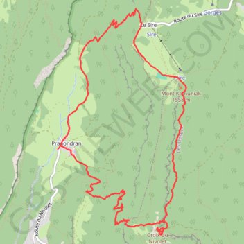 Itinéraire Croix et Mont du Nivolet depuis Pragondran, distance, dénivelé, altitude, carte, profil, trace GPS