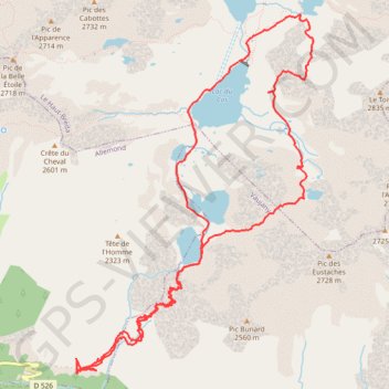 Itinéraire Lacs des 7 Laux, distance, dénivelé, altitude, carte, profil, trace GPS