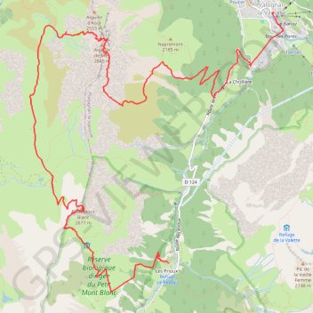 Itinéraire Petit Mont Blanc et Brêche Portetta depuis lesPrioux (Vanoise), distance, dénivelé, altitude, carte, profil, trace GPS