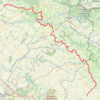 Itinéraire GR122 De Hannapes (Aisne) à Saint-Fergeux (Ardennes), distance, dénivelé, altitude, carte, profil, trace GPS