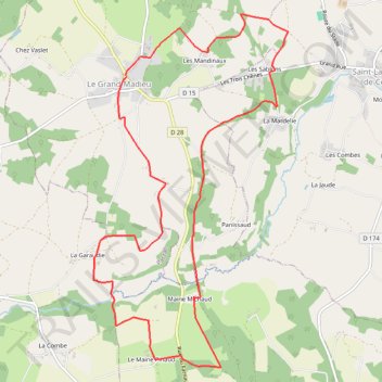 Itinéraire Grand-Madieu sentier des 2 ponts et des 3 communes, distance, dénivelé, altitude, carte, profil, trace GPS