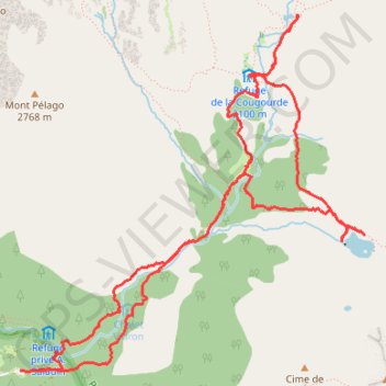 Itinéraire Vacherie du Boréon - Refuge de Cougourde - Lac des Sagnes - Lac de Trécolpas, distance, dénivelé, altitude, carte, profil, trace GPS