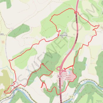 Itinéraire Randonnée autour du Viaduc de Millau, distance, dénivelé, altitude, carte, profil, trace GPS
