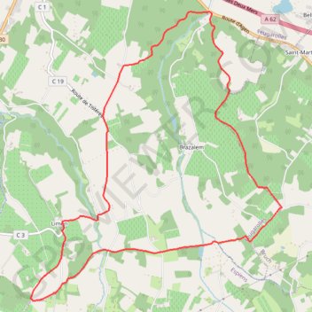 Itinéraire Limon, vignobles et vergers d'Albret - Pays d'Albret, distance, dénivelé, altitude, carte, profil, trace GPS