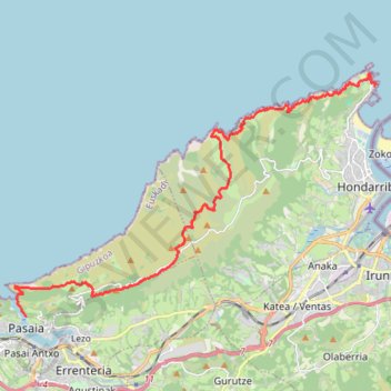 Itinéraire Hondarribia - Pasaia, distance, dénivelé, altitude, carte, profil, trace GPS