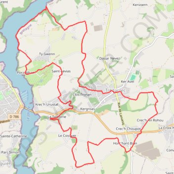 Itinéraire De Traou-Meur à Saint-Nicolas, distance, dénivelé, altitude, carte, profil, trace GPS