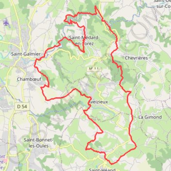 Itinéraire La Marche des Moulins - Saint-Médard-en-Forez, distance, dénivelé, altitude, carte, profil, trace GPS