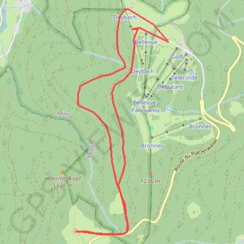 Itinéraire Schnepfenried, distance, dénivelé, altitude, carte, profil, trace GPS