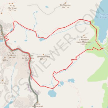 Itinéraire Pics de Canalbonne depuis les orris du Carla, distance, dénivelé, altitude, carte, profil, trace GPS