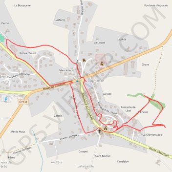 Itinéraire Balade pennavienne, patrimoine et botanique - Laplume, distance, dénivelé, altitude, carte, profil, trace GPS