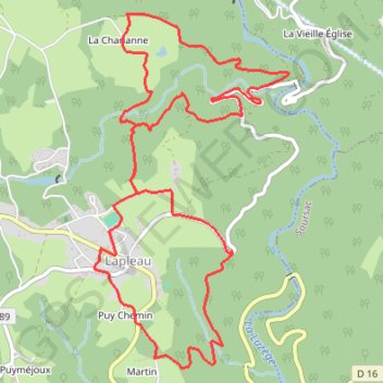 Itinéraire La cascade de Neyrat - Lapleau - Pays d'Égletons, distance, dénivelé, altitude, carte, profil, trace GPS