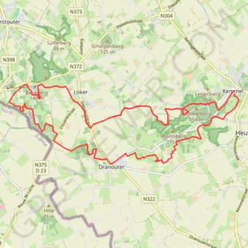 Itinéraire Kemmelberg Trail 2021 - 20 km, distance, dénivelé, altitude, carte, profil, trace GPS