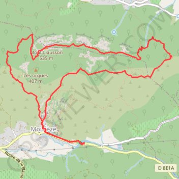 Itinéraire De Moureze au Mont Liausson, distance, dénivelé, altitude, carte, profil, trace GPS