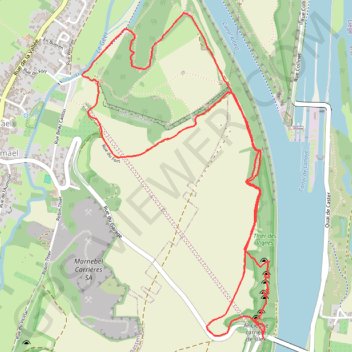 Itinéraire Fort eben-emael variante par les champs, distance, dénivelé, altitude, carte, profil, trace GPS