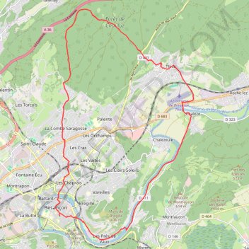 Itinéraire Boucle aux grandes baraques, distance, dénivelé, altitude, carte, profil, trace GPS