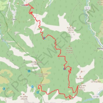Itinéraire Descente du Cortalet (Canigou), distance, dénivelé, altitude, carte, profil, trace GPS