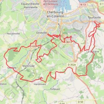 Itinéraire Relais des 4 Châteaux - Tourlaville, distance, dénivelé, altitude, carte, profil, trace GPS