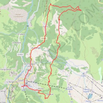 Itinéraire Itinéraire à partir de valloires, distance, dénivelé, altitude, carte, profil, trace GPS