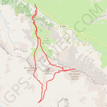 Itinéraire Sagnes Longues, distance, dénivelé, altitude, carte, profil, trace GPS