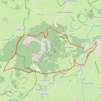 Itinéraire Mezenc et Loire sauvage - Détour en sous-bois à travers les Roches, distance, dénivelé, altitude, carte, profil, trace GPS