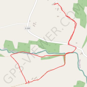 Itinéraire Petite boucle à pied - La Vente Roulleau, distance, dénivelé, altitude, carte, profil, trace GPS