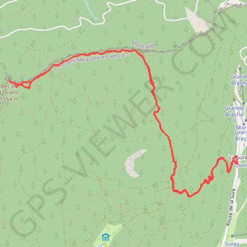 Itinéraire Bec de l'Orient (près d'Autrans), distance, dénivelé, altitude, carte, profil, trace GPS