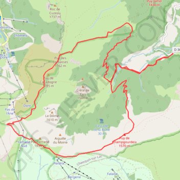 Itinéraire Chaudefour, distance, dénivelé, altitude, carte, profil, trace GPS