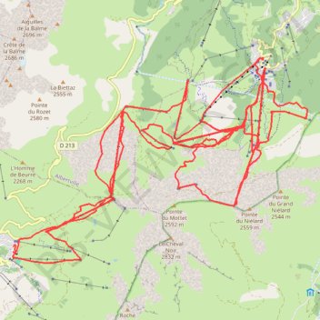 Itinéraire Ski à Saint François Longchamps, distance, dénivelé, altitude, carte, profil, trace GPS