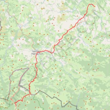 Itinéraire GR65 De Larribar-Sorhapuru (Pyrénées-Atlantiques) à Roncesvalles (Espagne), distance, dénivelé, altitude, carte, profil, trace GPS