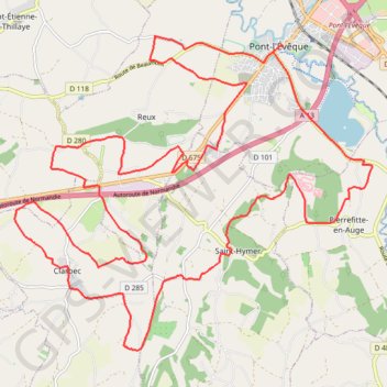 Itinéraire Pont-l'Évêque, distance, dénivelé, altitude, carte, profil, trace GPS