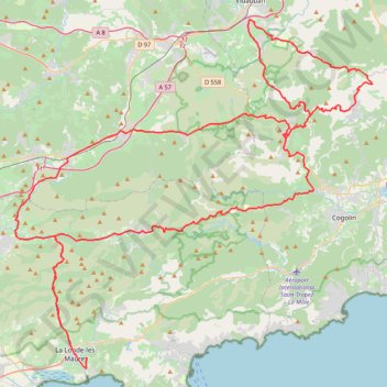 Itinéraire Grand Tour dans les Grandes Maures, distance, dénivelé, altitude, carte, profil, trace GPS