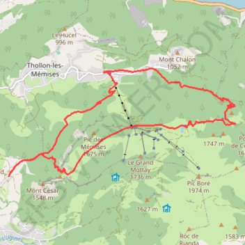 Itinéraire Le tour de Mémises - Col de Creusaz, distance, dénivelé, altitude, carte, profil, trace GPS