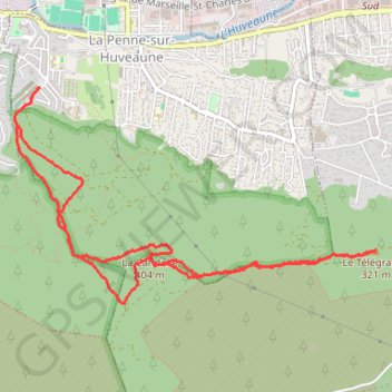 Itinéraire La Candolle et le télégraphe (La Penne - 13), distance, dénivelé, altitude, carte, profil, trace GPS